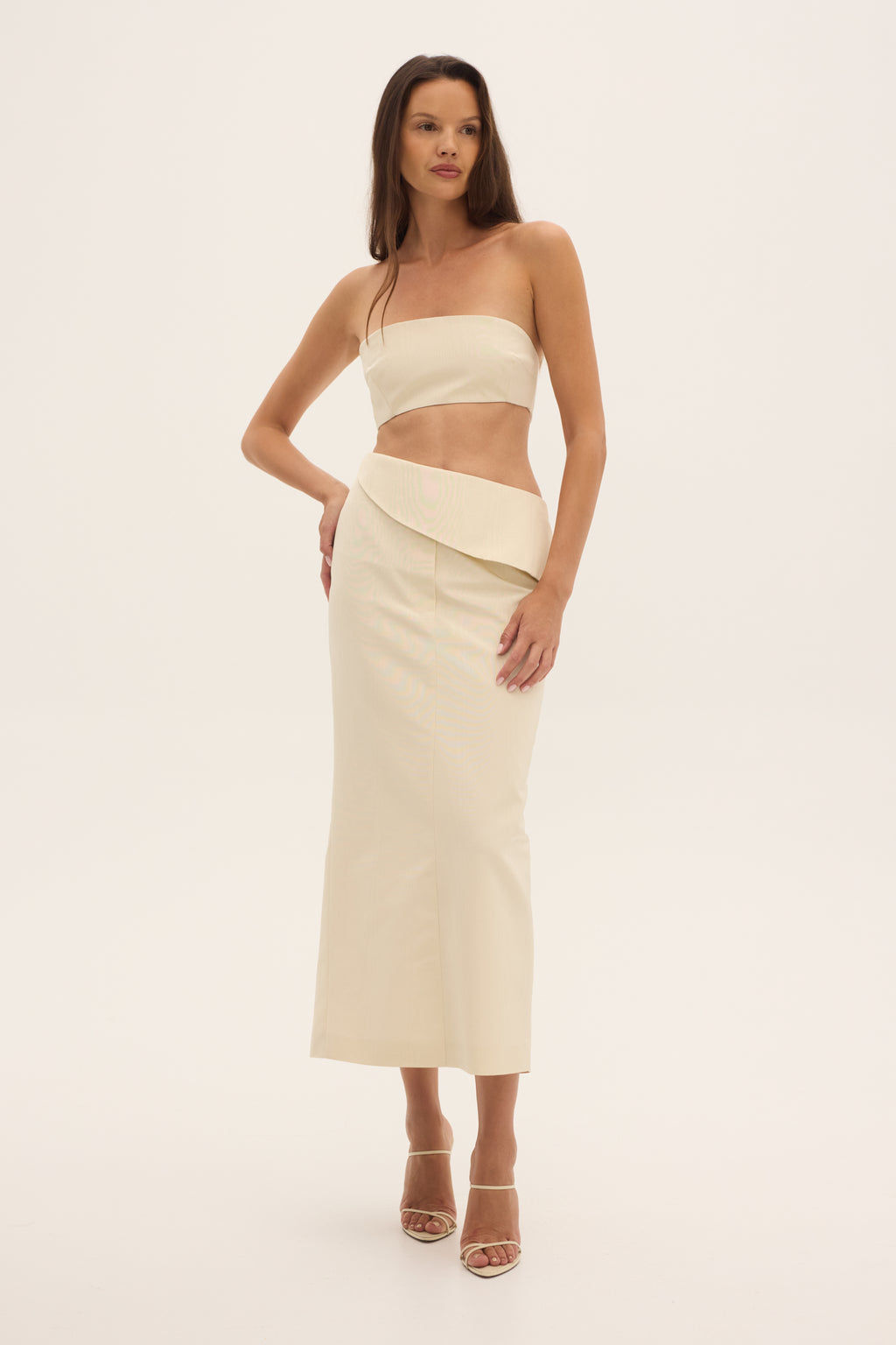 IVORY MOIRÉ – bustieră ivory din moiré