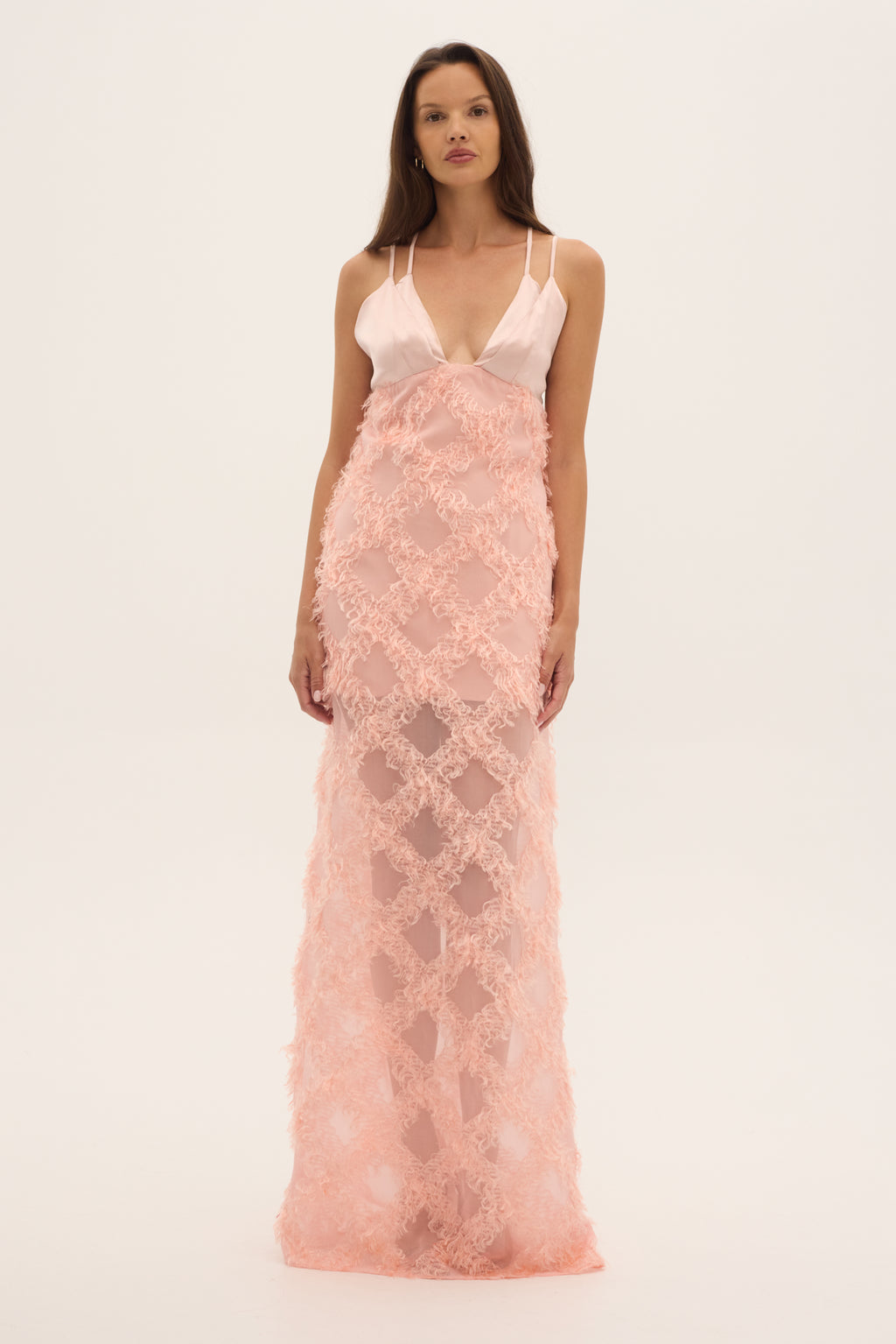 BLOOM – pale pink silk maxi dress