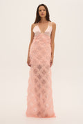 BLOOM – pale pink silk maxi dress